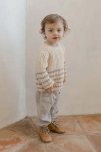 Quincy Mae Rex Sweater - Fog Stripe