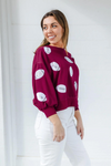 MS Millie Sweatshirt - Maroon & White