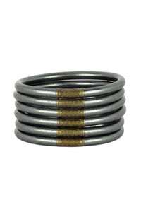 Budhagirl All Weather Bangles Set of 6 - Graphite