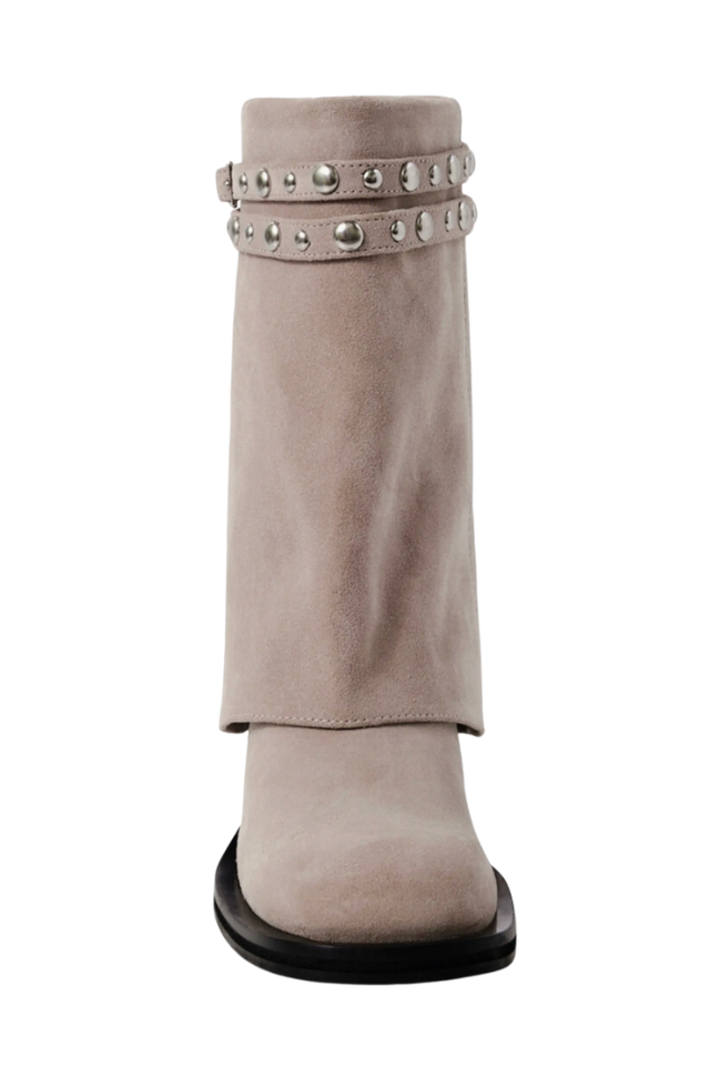 Free People Scorpio Studded Foldover - Dust Bunny Suede