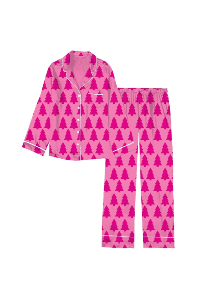 JM Kids Pink Christmas Satin PJ