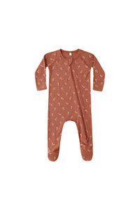 Quincy Mae Bamboo Zip Footie - Candy Canes