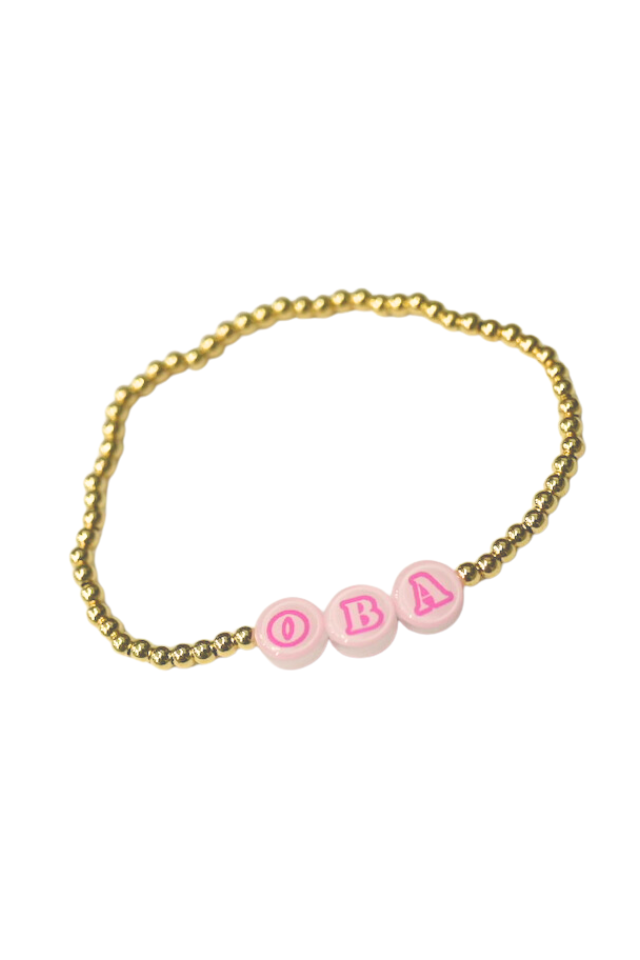 BB Acrylic OBA Beaded Gold Bracelet - 6.75