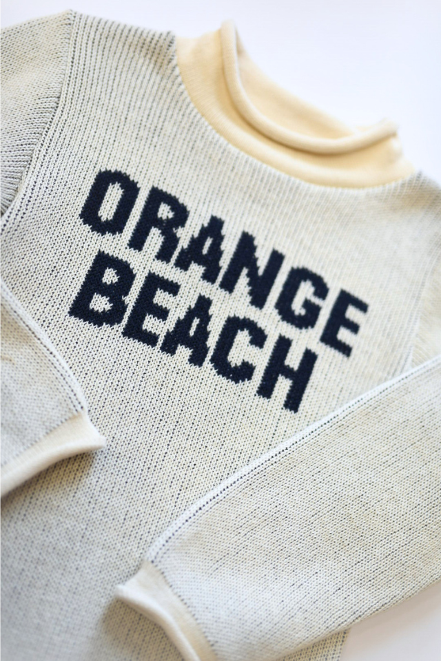 Orange Beach Rollneck Sweater -  Natural/Navy