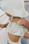 Quincy Mae Sun Hat - Mint Stripe