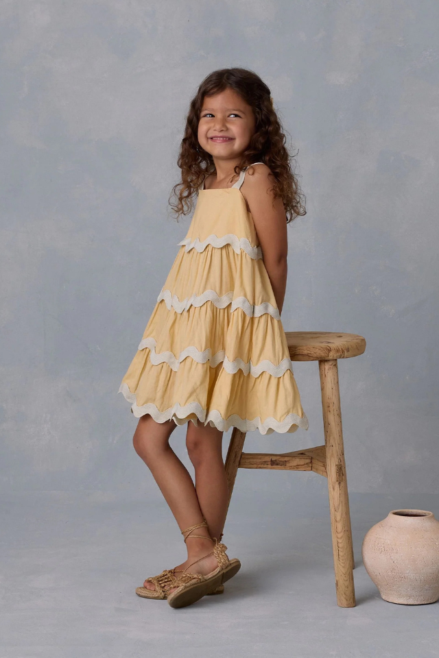 Rylee + Cru Ric Rac Dress - Yellow