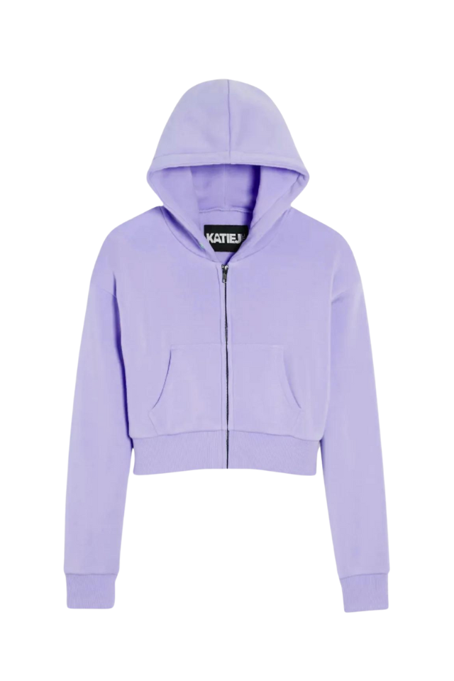 KatieJ NYC Dylan Zip Crop Hoodie - Medium