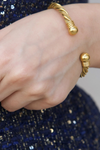 Ellie Vail Raven Twist Mesh Cuff Bracelet - Gold