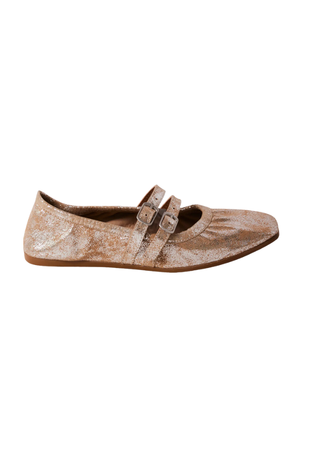 Free People Gemini Ballet Flat - Champagne Metallic