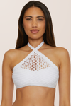 Becca Colette Castaway HI Neck Top - White