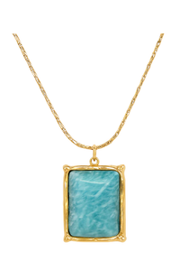 Ellie Vail Winnie Amazonite Pendant Necklace - Gold