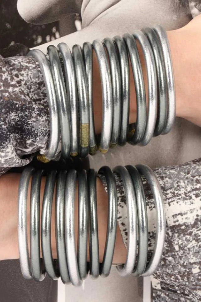 Budhagirl All Weather Bangles Set of 6 - Graphite