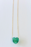 Village Beads Bankston Glassworks Heart 16" Necklace -Green