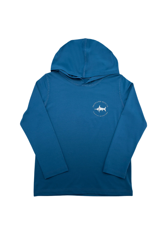 Saltwater Boys Tuna Performance Hoodie UPF 50+ - Blue