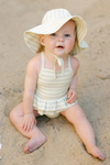 Quincy Mae Sun Hat - Mint Stripe