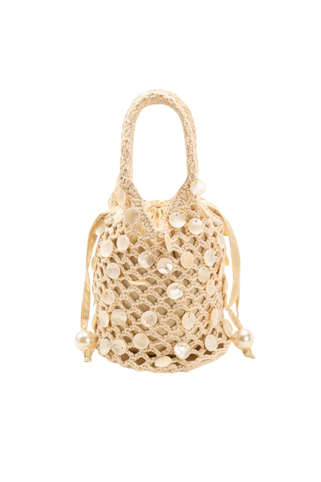 A&B Crochet Beaded Bucket Bag