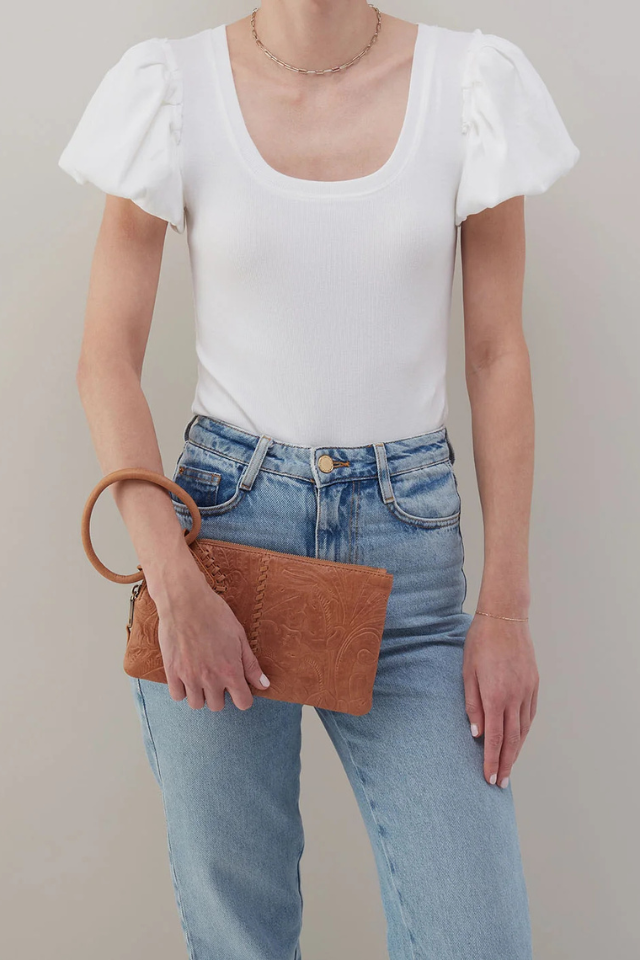 HOBO Sable Wristlet - Saddle Tooled Emboss