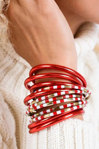 BuDhaGirl All Weather Bangles Set of 3 - Crimson