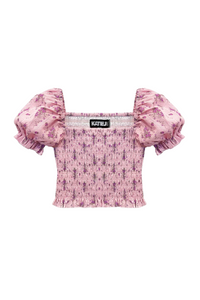 KatieJ NYC Marlee Top - Violet Stripe Floral