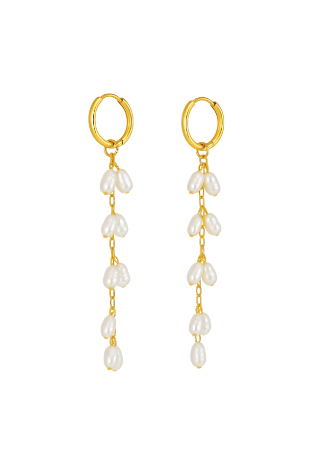 Ellie Vail Theodora Mini Hoop Pearl Drop Earring - Gold