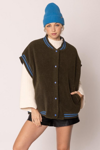 In Love Sherpa Varsity Vest