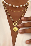 Ellie Vail Stacie Toggle Chain Coin Necklace - Gold