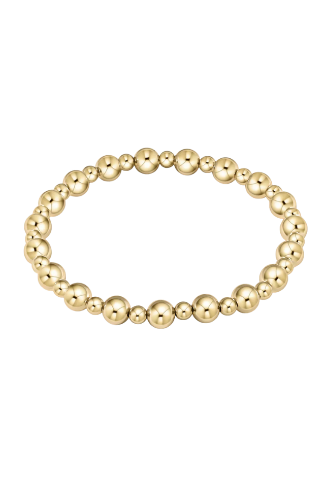 Gold beaded bracelet on a white background. enewton. 14k gold, tarnish free. low price. 