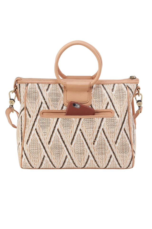 HOBO Sheila Medium Satchel - Cream Raffia