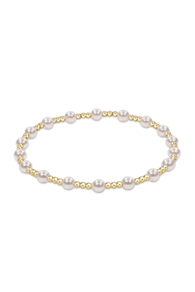 enewton Classic Sincerity Pattern 4mm Bead Bracelet - Pearl