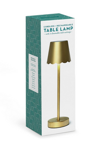 Two's LED Table Lamp w/ White Scalloped Shade