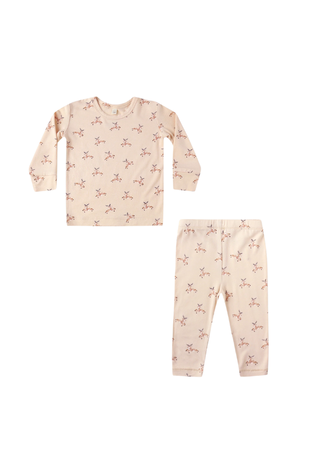 Quincy Mae Bamboo Pajama Set - Reindeer