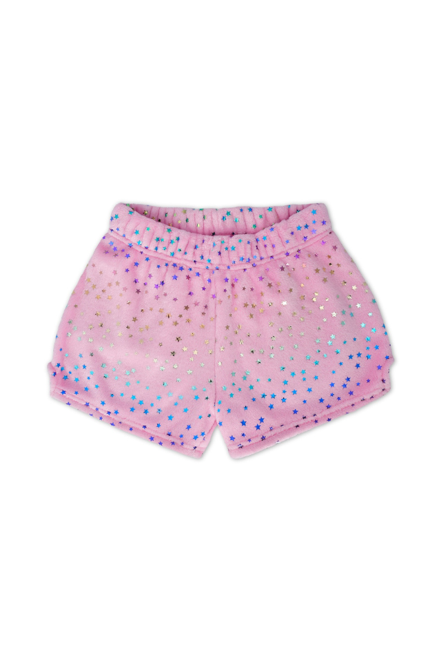 iScream Plush Shorts - Pink Foil Stars