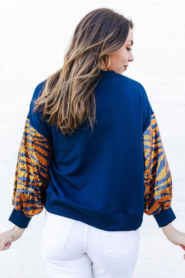 MS Millie Sweatshirt - Navy & Orange