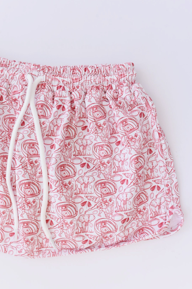 Studio Smocks Elephant Skort - Red/White