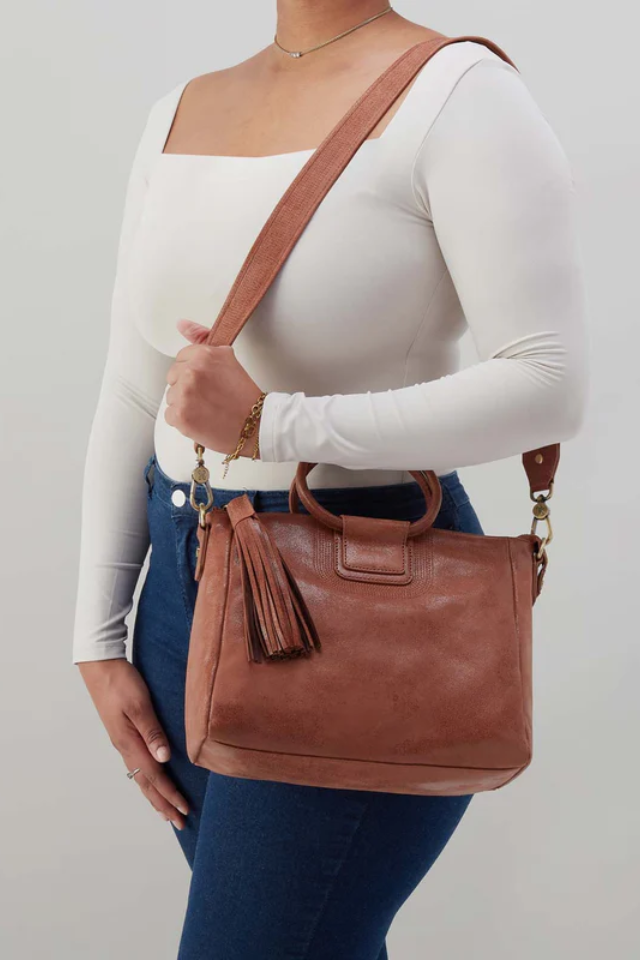 Hobo Sheila Medium Satchel - Burnished Saddle