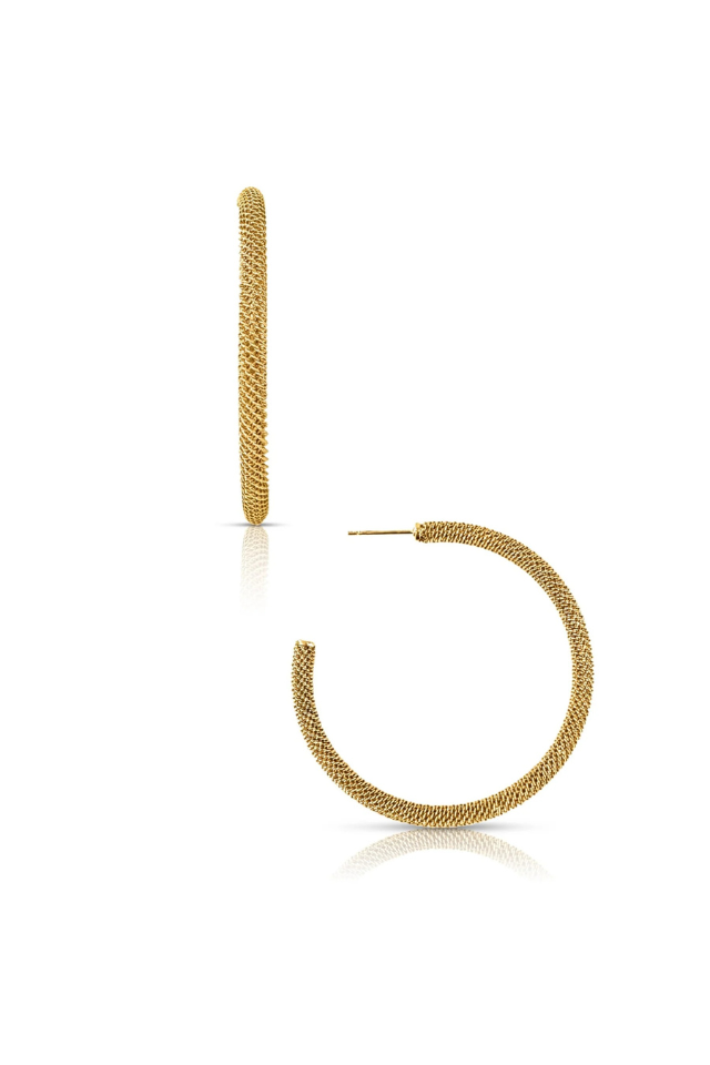 Ellie Vail - Lou Large Mesh Hoop Earring - Gold