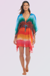 Bleu Chiffon Caftan - Multi