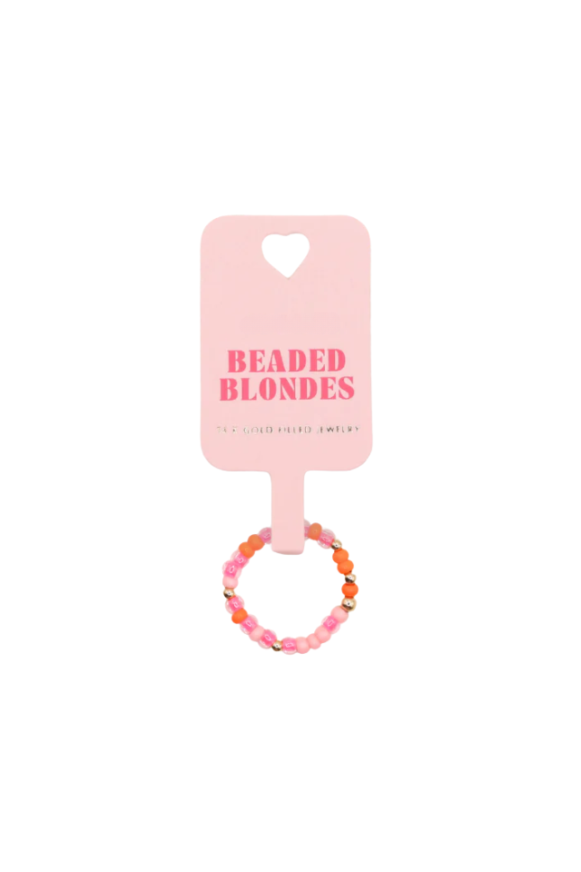 Beaded Blondes Pinks and Orange Sprinkle Ring