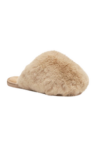 Free People Snowball Slipper - Taupe Faux Fur