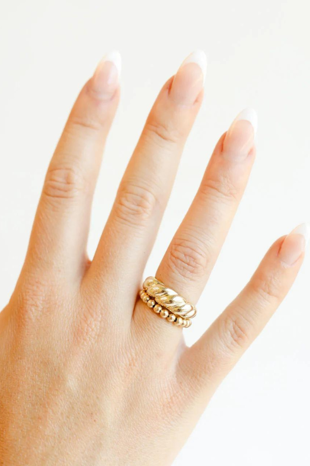 BB Gold Beaded Ring