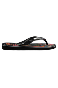 Havaianas Farm Rio Black Parrots Flip Flops - Black