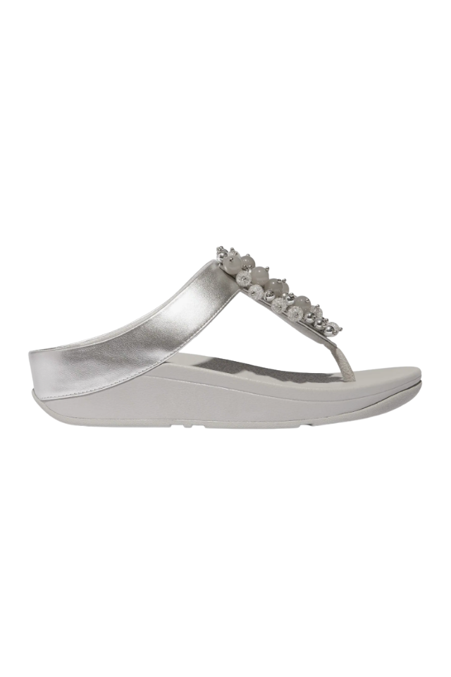 Fit Flop Fino Bauble-bead Toe Post Sandal - Silver