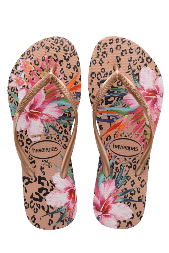 Havaianas Slim Animal Floral Sandal - Crocus Rose