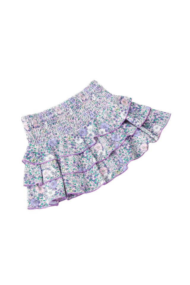 SC Smocked Skirt - Flower Power Purple
