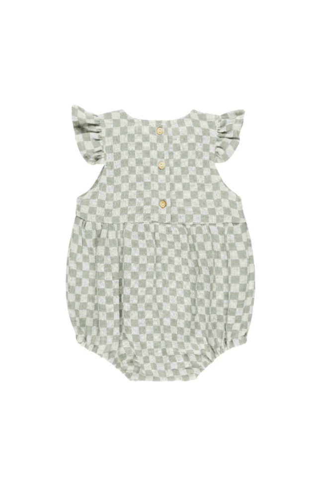 Rylee + Cru Amelia Romper - Sage Check