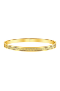 Ellie Vail Nic Herringbone Bangle Bracelet - Gold