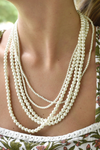 Canvas Necklace Theresa Multi Strand Pearl - Ivory