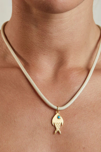 Hart Dune Ecru Necklace Cord with Fish Charm