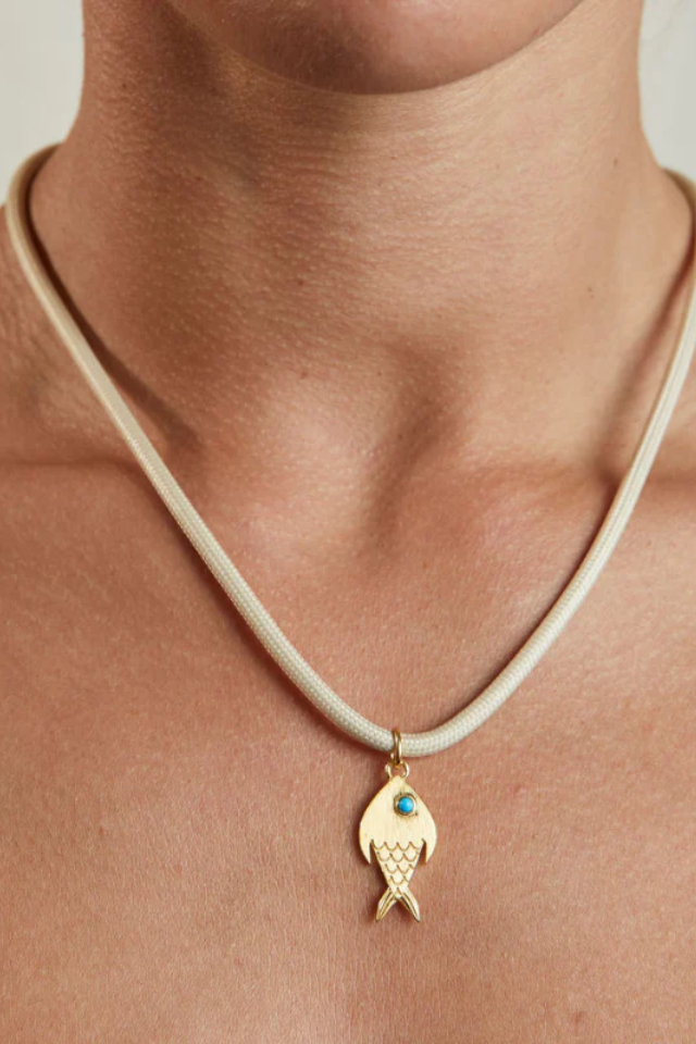 Hart Dune Ecru Necklace Cord with Fish Charm
