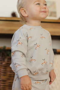 Quincy Mae Relaxed Fleece Sweatshirt - Reindeer